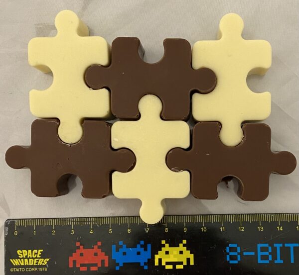 chocolate jigsaw puzzle pieces